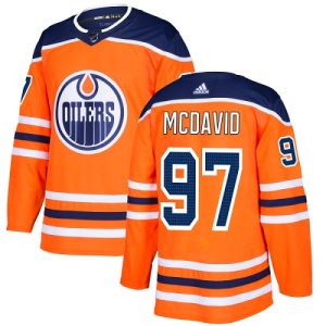 Barn NHL Edmonton Oilers Drakter Connor McDavid #97 Authentic Oransje Hjemme